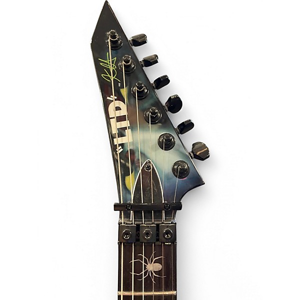 Used ESP Kirk Hammett "WHITE ZOMBIE" Black Solid Body Electric Guitar