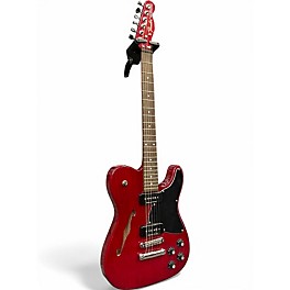 Used Fender JA90 Jim Adkins Thinline Telecaster Transparent Crimson Red Hollow Body Electric Guitar