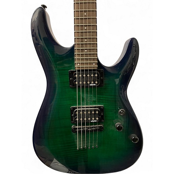Used Schecter C-6 ELITE Green Solid Body Electric Guitar