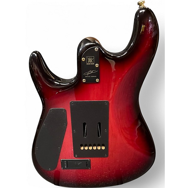 Used Ernie Ball Music Man Jason Richardson Artist Series Cutlass Rorschach Red Solid Body Electric Guitar