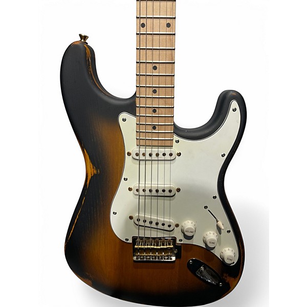 Used Slick SL-40 3 Color Sunburst Solid Body Electric Guitar
