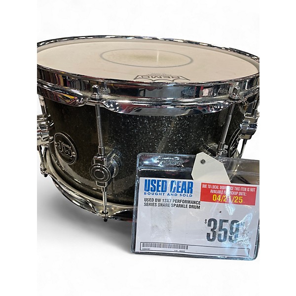 Used DW 13X7 Performance Series Snare Sparkle Drum