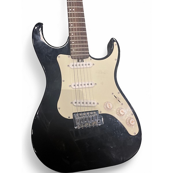 Used Lyon By Washburn STRATOCASTER Black Solid Body Electric Guitar