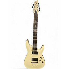 Used Schecter Guitar Research Demon 7 String Vintage White Solid Body Electric Guitar