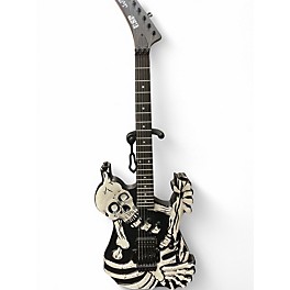 Used 2000s ESP George Lynch Skulls and Snakes Black and White Solid Body Electric Guitar