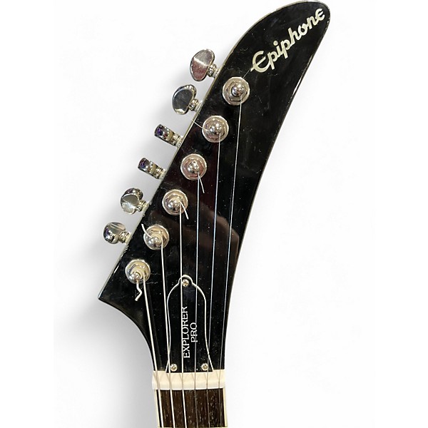 Used Epiphone Explorer Pro Custom Silver Solid Body Electric Guitar