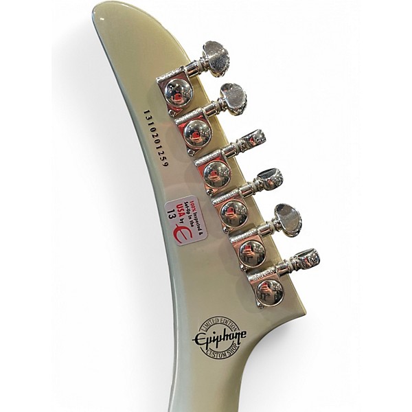 Used Epiphone Explorer Pro Custom Silver Solid Body Electric Guitar