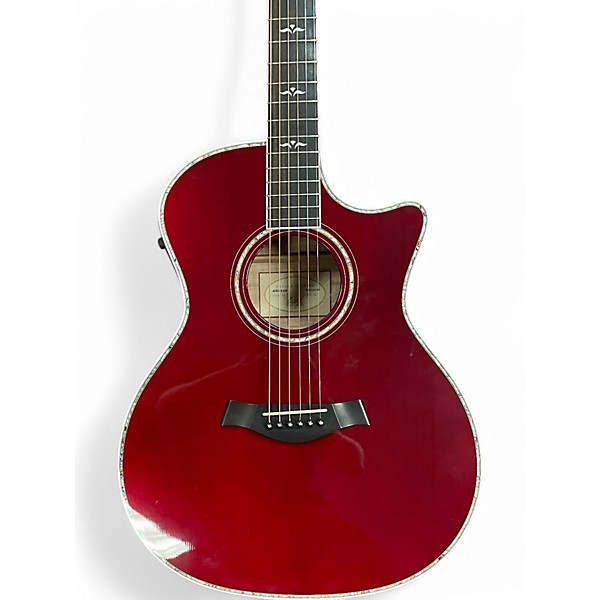 Used Taylor 614CEAB Trans Red Acoustic Electric Guitar