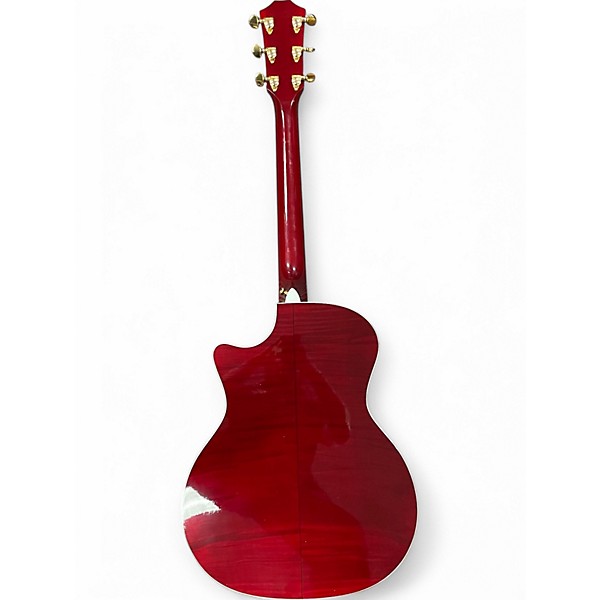 Used Taylor 614CEAB Trans Red Acoustic Electric Guitar