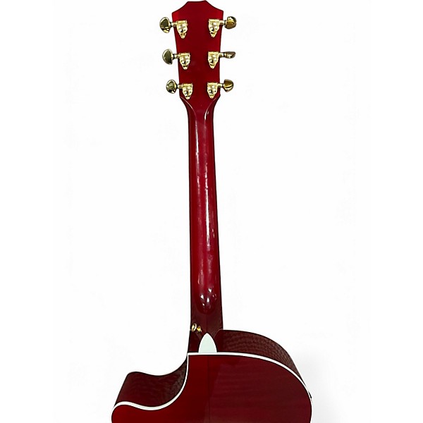 Used Taylor 614CEAB Trans Red Acoustic Electric Guitar