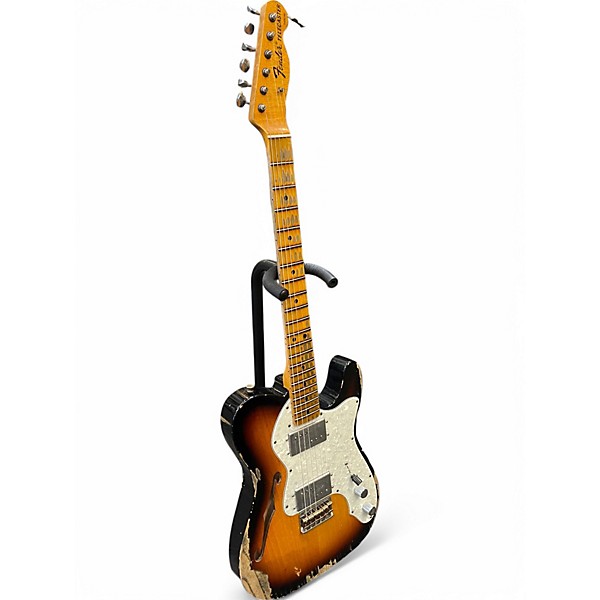 Used Fender LTD TELE THINLINE  3 Tone Sunburst Hollow Body Electric Guitar