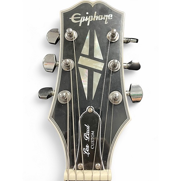 Used 2021 Epiphone Les Paul Custom Silverburst Solid Body Electric Guitar