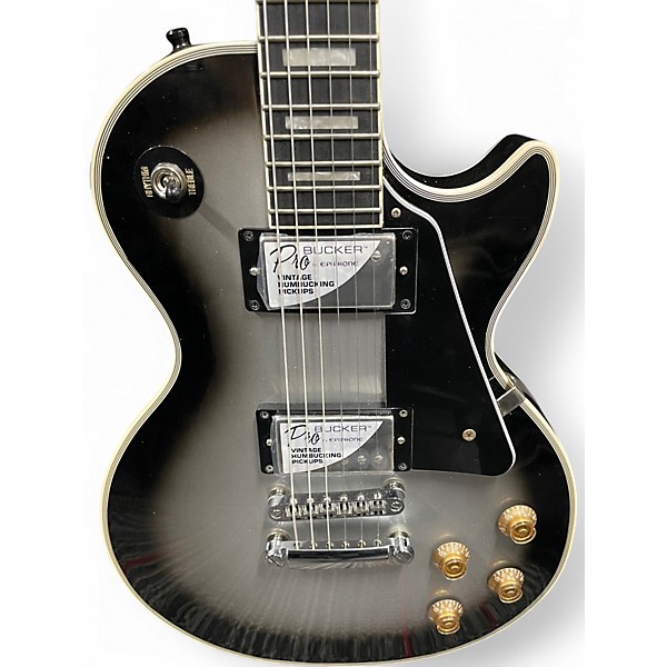 Used 2021 Epiphone Les Paul Custom Silverburst Solid Body Electric Guitar