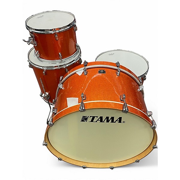 Used TAMA 4 Piece superstar classic orange sparkle Drum Kit
