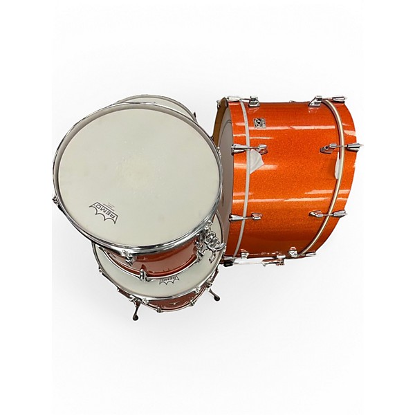 Used TAMA 4 Piece superstar classic orange sparkle Drum Kit
