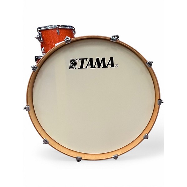 Used TAMA 4 Piece superstar classic orange sparkle Drum Kit