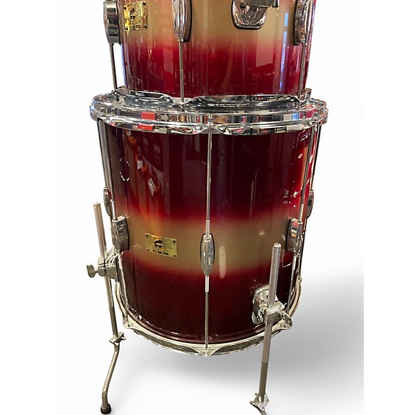 Used Pork Pie 4 Piece Hip Pig Red and Gold Duco Drum Kit