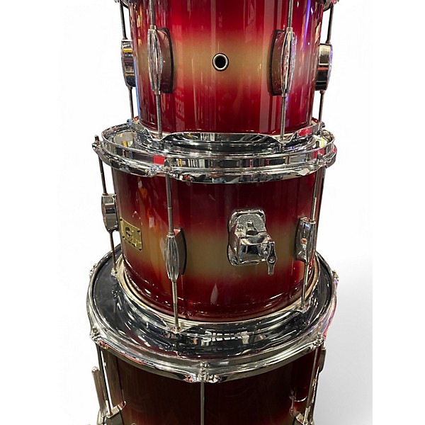 Used Pork Pie 4 Piece Hip Pig Red and Gold Duco Drum Kit