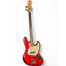 Used Squier Affinity Jazz Bass Candy Apple Red Electric Bass Guitar