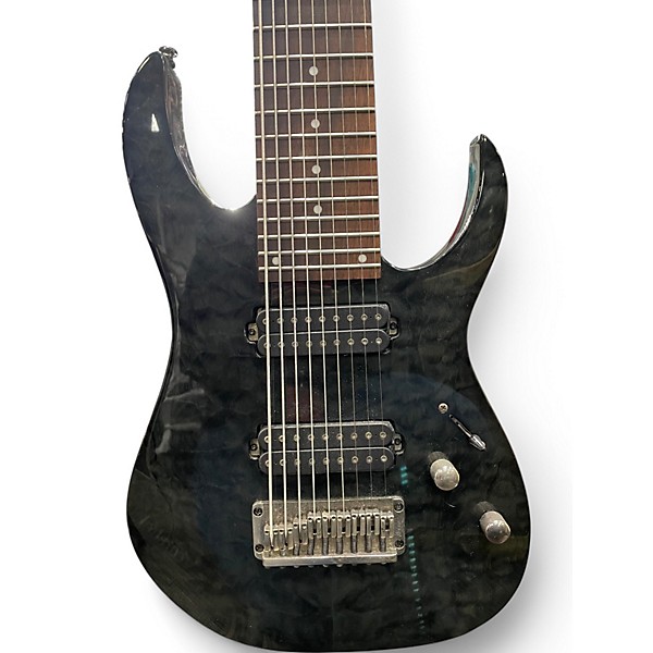 Used Ibanez RG9QM 9 String Black Solid Body Electric Guitar