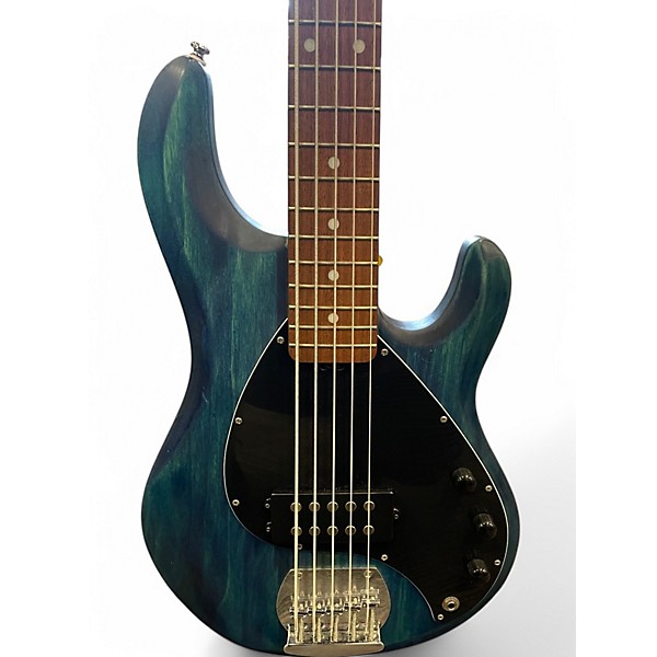 Used Sterling by Music Man StingRay5 SUB Series Trans Blue Satin Electric Bass Guitar