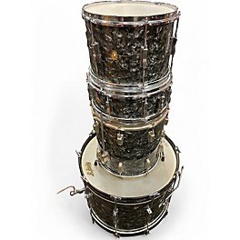Vintage 1960s Ludwig 4 Piece Super Classic 4pc Black Oyster Drum Kit