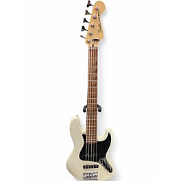 Used Fender DELUXE ACTIVE JAZZ V WHITE Electric Bass Guitar