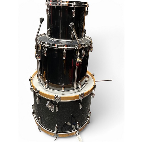 Vintage 1980 Gretsch Drums 3 Piece USA Custom Kit Black Drum Kit