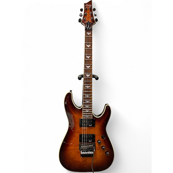 Used Schecter Guitar Research Omen Extreme 6 Floyd Rose Brown Sunburst Solid Body Electric Guitar