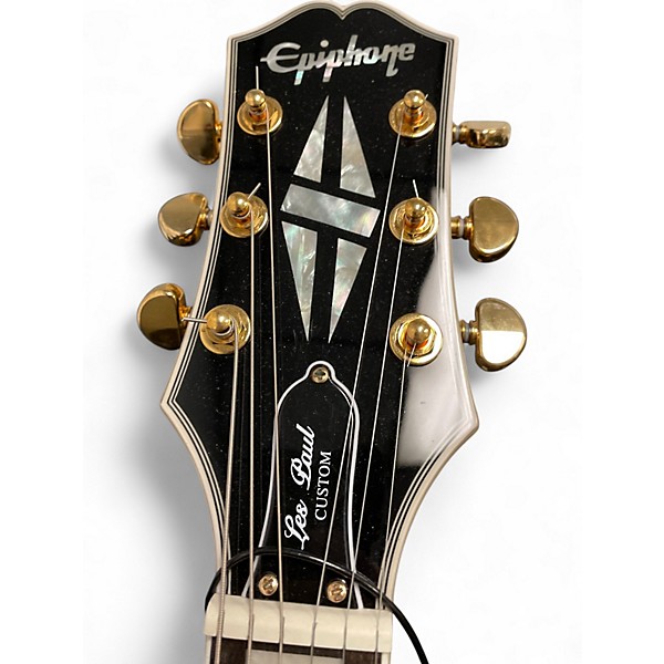 Used 2023 Epiphone Les Paul Custom Ebony Solid Body Electric Guitar