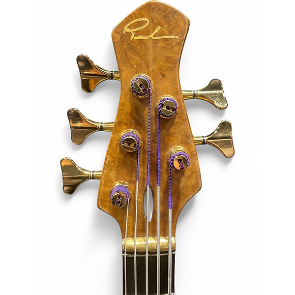 Used Pavel TZACK DELUXE 5 LEFT HANDED MYTLE BURL Electric Bass Guitar