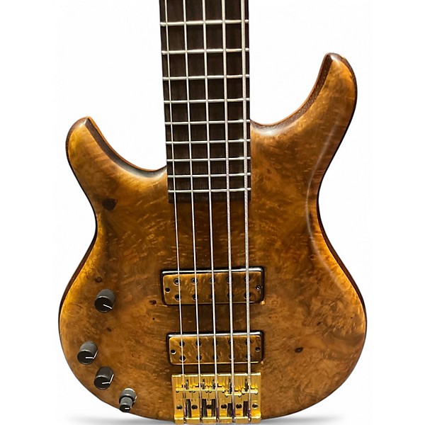 Used Pavel TZACK DELUXE 5 LEFT HANDED MYTLE BURL Electric Bass Guitar