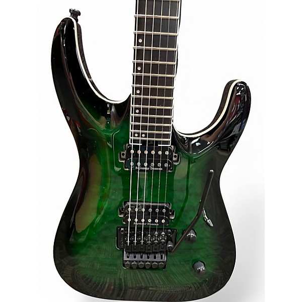 Used Jackson Pro Plus Series Dinky DKAQ  Emerald Green Solid Body Electric Guitar