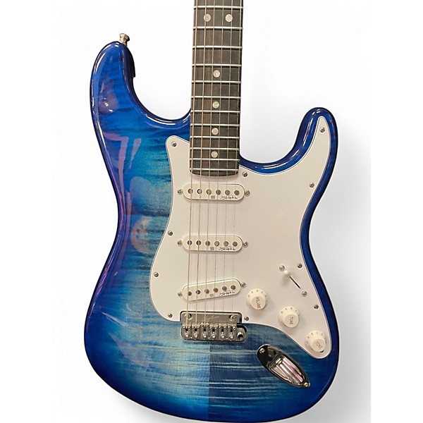 Used 2021 Fender American Ultra Stratocaster denim Solid Body Electric Guitar