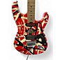 Used EVH Striped Series Frankie Red with Black and White Stripes Solid Body Electric Guitar