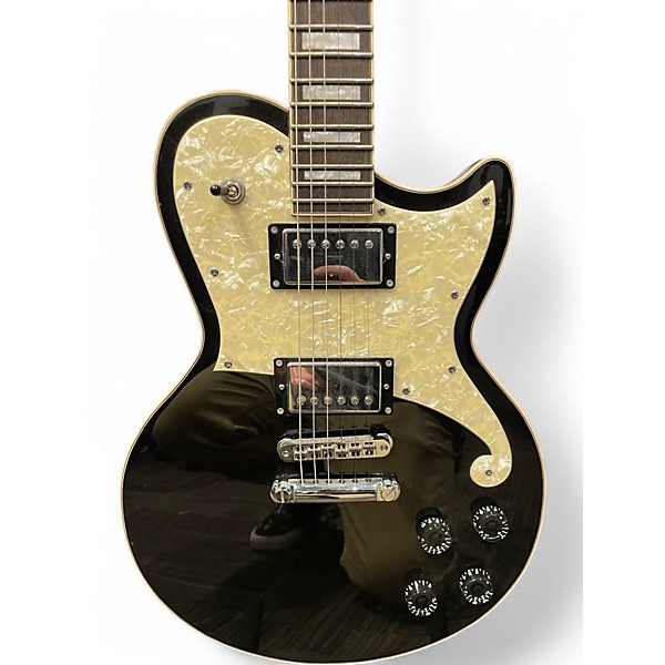 Used D'Angelico premier series single cutaway Black Solid Body Electric Guitar