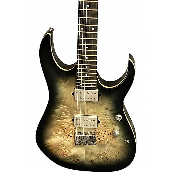 Used Ibanez RG1121PB Black Charcoal Burst Solid Body Electric Guitar