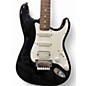 Used Fender Squier Series" Floyd Rose Standard Stratocaster Black and White Solid Body Electric Guitar