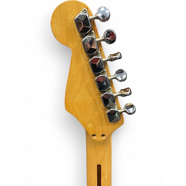 Used Fender Squier Series" Floyd Rose Standard Stratocaster Black and White Solid Body Electric Guitar