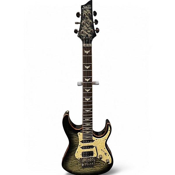 Used Schecter Guitar Research Banshee-6 FR Extreme Charcoal Burst Solid Body Electric Guitar