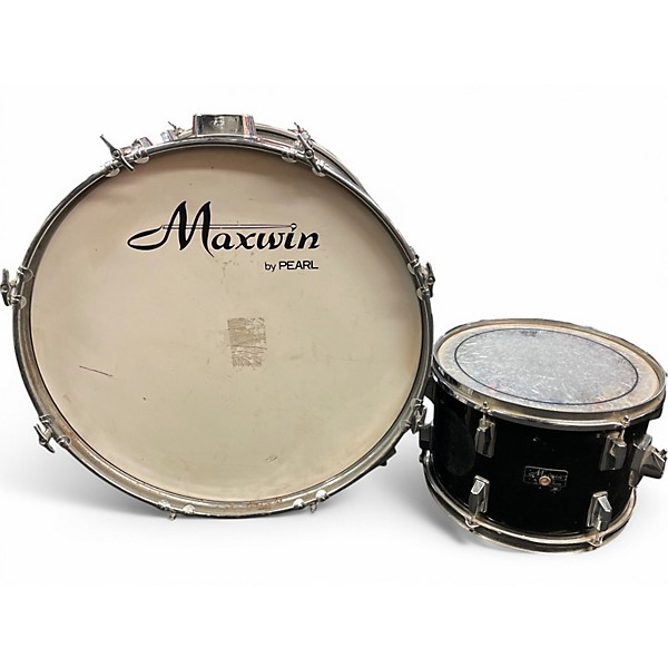 Used Maxwin By Pearl 2 Piece MISC DRUMS Black Drum Kit