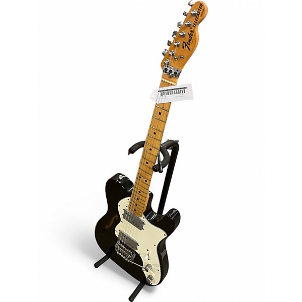 Vintage 1973 Fender Telecaster Thinline Black Hollow Body Electric Guitar