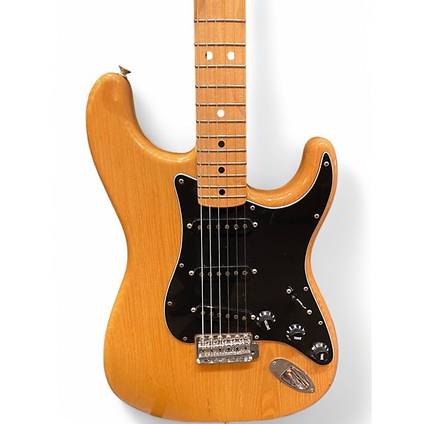 Vintage 1977 Fender Stratocaster Natural Solid Body Electric Guitar