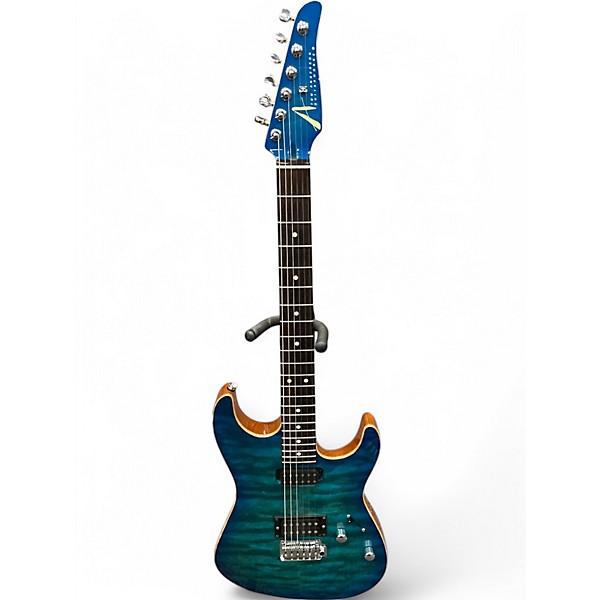 Used Tom Anderson Drop Top Trans Blue Solid Body Electric Guitar