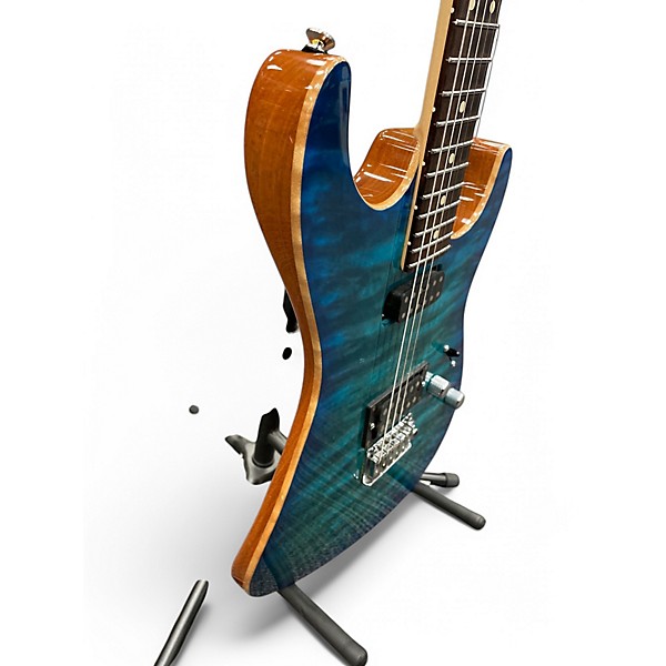 Used Tom Anderson Drop Top Trans Blue Solid Body Electric Guitar