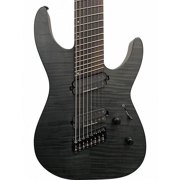 Used Ltd M-1008MS FLAME TRANS BLACK Solid Body Electric Guitar