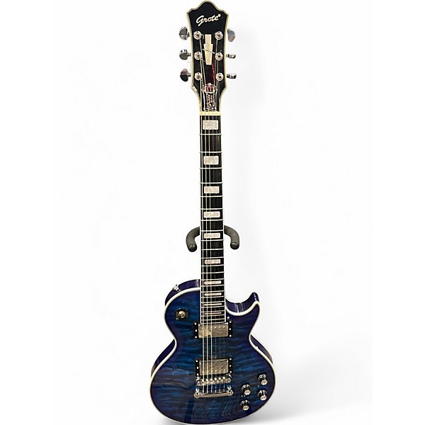 Used Grote SINGLECUT DEEP BLUE QUILT Solid Body Electric Guitar,Specials : American Fashion Style Bags On Sale