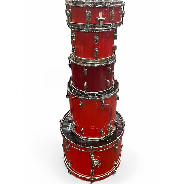 Used Ludwig 5 Piece ROCKER  RED Drum Kit