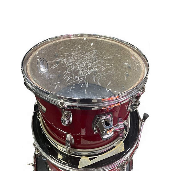 Used Ludwig 5 Piece ROCKER  RED Drum Kit