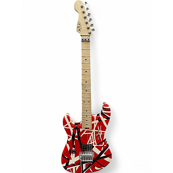 Used EVH Striped Series Left Handed Red with Black and White Stripes Electric Guitar,New Products : American Fashion Style Bags On Sale